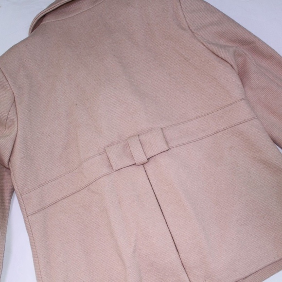 LC LAUREN CONRAD Peacoat Jacket Lined Winter Bow Back Tan Blush Sizes 4 10 12 - Picture 5 of 7